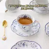Juego de Tazas de Café Retro Jingdezhen Taza Cerámica Pequeña Europea Creativa Set de Té de la Tarde Pastoral Flor