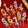 Figuras de Corona de Celebridad Cibernética con Lazo 0-9 Velas para Insertar Decoración de Pastel de Cumpleaños Mesa de Postres de Año Viejo Fiesta Disfraces