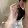 Pendientes de Plata de Ley S925 Estilo Coreano Moda Textura Perlada Diseño de Nicho Estilo Ins Estilo Blogger Joyería Sencilla para Orejas