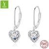 Pendientes de plata de ley 925 con forma de corazón hueco de Amazon, elegantes pendientes de plata chapados en platino para mujer, transfronterizos, europeos y americanos.