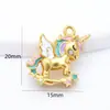 Accesorios Antiguos de Oro Zodiaco Caballo Caballo Mecedora Unicornio Colgante para Hacerse Rico Pulsera de Cuerda Trenzada DIY Accesorios de Joyería