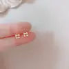 Pendientes de Perla y Circonita con Lazo Estilo Coreano para Mujer, Exquisitos Pendientes Elegantes Microincrustados, Pendientes de Lujo Ligero de Alta Gama Inspirados en Chanel