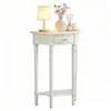 Mesa de entrada semicircular estilo americano, decoración de pasillo, mesa francesa vintage de estilo europeo de madera maciza montada en la pared, mueble de pared para sala de estar, ultradelgado