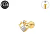 Gai Bei Joyería para Piercing de Acero de Titanio G23 Transfronteriza Europea y Americana Lujo Ligero Moda Flor Rosca Interna Aretes para Labio 16g