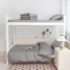 Juego de Sábanas Ajustables de Algodón Puro para Dormitorio de Estudiantes Color Sólido 40S Juego de Ropa de Cama de Tres Piezas para Universidad