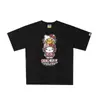 Camiseta de Manga Corta Holgada con Estampado de Dibujos Animados Pe X Hello Kitty Nuevo Milo para Hombres y Mujeres Parejas