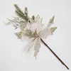 Decoraciones Navideñas de 25cm Flor Navideña con Brillo Decoración para Fiesta Flor Navideña Artificial Accesorios para Recortes Caseros Flor Falsa