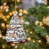 Venda Quente Transfronteiriça Design Fangshan Natal Pingente de Acrílico 2D Pingente de Decoração para Retrovisor de Carro Decoração de Árvore de Natal