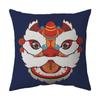 Funda de almohada de felpa estampada de moda china con palabra feliz para sofá cama de coche, funda de almohada al por mayor