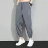 Fabricante Original Calça Masculina de Seda Gelada Secagem Rápida Respirável Casual Corrida Esportes Caimento Solto Jogger Tamanho Grande Verão Estilo Fino