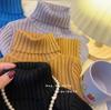 Suéter de cuello alto para niñas, camisa de base cerosa suave para niños, estilo occidental, otoño e invierno, jersey de tesoro para hombres y mujeres, tejido de punto grueso de estilo coreano.