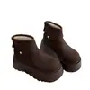 Botas de Nieve para Mujer 2025 Invierno Nuevas Populares Suela Gruesa Alargadoras Forradas de Lana Engrosadas Cálidas Antideslizantes Botas Cortas