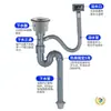 Tapón de Fregadero de Cocina Accesorios para Tubería de Desagüe, Desagüe de Fregadero Extendido Anti-Olores, 110140 Salida de Desbordamiento Fuga Lateral