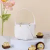 Caja de dulces para boda Caja de dulces de boda Creativa de Cuero Portátil Cubo de cuero Bolsa de Dulces de Terciopelo Caja de dulces de regalo de boda Bolsa de cordón