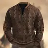 Inverno novo moda masculina casual com impressão digital 3D gola alta com zíper manga longa 2024 quente transfronteiriça
