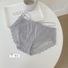 Emocionante ~ ropa interior sexy de encaje de cintura media para mujer encaje mecánico detallado con cordones transpirable cómoda bragas para mujer al por mayor