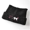 Gorro de Punto con Orejas de Gato de Color Sólido Bordado de Gatito de Dibujos Animados para Mujer, Sencillo y Versátil, Dulce y Lindo, Gorro de Lana Cálido para Proteger las Orejas