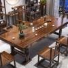 Mesa de té y silla de madera maciza de gran tamaño, conjunto uno en uno, cinco sillas, nueva mesa de centro china para el hogar, mesa de té de oficina de una pieza