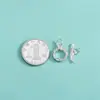 Plata de Ley S925 Colgante de Pluma Anillo de Rueda de Viento Hebilla de Ojal Pulsera de Cuerda Trenzada Pulsera de Cristal Hebilla de Cola Accesorios de Colgante