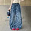 Jeans de Nuevo Estilo Otoño para Niñas Medianas y Grandes Ropa Infantil Niñas Pantalones Jeans a Cuadros Moda Versátil Elegante Tendencia