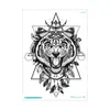 Pegatina de Tatuaje Temporal Impermeable Transfronteriza Cabeza de Lobo Agresiva Flor Brazo Hombres Estudio Fotográfico Foto Brazo Personalizado Animal Pegatina de Tatuaje