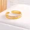 Anillo Abierto Popular de Encaje de Doble Capa, Sencillo y Elegante, de Alta Gama, Brillante, Exquisito, Joyería de Anillo Ajustable de Nicho
