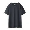 Nuevo producto de verano, camiseta de manga corta para hombre de algodón 100% de 230 g, corte holgado, diseño de hombro normal, camiseta base de color liso, manga corta personalizada transfronteriza
