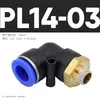 1 Conector Rápido Pneumático, Conector de Engate Rápido, Cotovelo Rosqueado Pl8-02 /4-M5/6-01/10-03