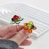 Zibo esmalte de color anillo giratorio mariposa de nicho Boshan vidrio de cristal joyería hecha a mano regalo red social al por mayor