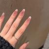 Uñas Portátiles Puras Hechas a Mano, de Gama Alta, Deslumbrantes Hielo-Transparente Ojo de Gato Diamantes Triturados, Lujo Ligero, Puro Deseo, Manicura Dulce y Fresca, Uñas Postizas Removibles