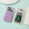 Calculadora Portátil Mini Transparente Macaron Colorida para Oficina Reunión Aprendizaje Estudiante Digital de 8 Dígitos