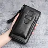 Cartera Larga para Hombre Nueva de Cuero多Ranura para Tarjetas Billetera Dos en Uno para Hombre Negocios Cremallera Multifunción Bolso para Teléfono Móvil Original