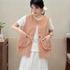 Vestido de Primavera Estilo Coreano Chic Moda Estilo Occidental Sin Mangas Hombro Descubierto Holgado Puntada Bordada Chaleco Pequeño para Mujer