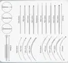 Acero Inoxidable 316 Aguja Guía Rosca Interna y Externa Pasador Guía Varilla Orejera Perforada Piercing de Labio Piercing de Lengua Herramienta Auxiliar DIY