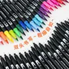 Conjunto de Canetas Aquarela Amazon 12 Cores-120 Cores Ponta Dupla Canetas Aquarela Infantis Canetas para Graffiti à Base de Água Atacado