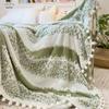 Manta Multifuncional Jacquard Bicolor Catiónica Manta Dormitorio Sofá Manta Bola de Pelo Manta para Siesta de Oficina