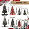 Mini Árvores de Natal com Enfeites de Madeira para Mesa de Jantar Interna, Decorações Vintage com Aspecto Desgastado em Formato de Árvore de Natal