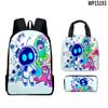 Mochila 3D New Cosmic Robot Astro Bot Mochila Escolar Bolsa de Almoço Infantil Bolsa de Lápis Conjunto de Três Peças
