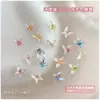 Acessórios de Arte de Unha Borboleta Transparente de Gelo Novo Produto Transfronteiriço Borboleta Colorida em Gradiente Unhas Vestíveis DIY Acessórios Manuais