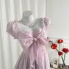 Camisa Plisada Rosa 2026 con Lazo para Ceñir la Cintura y Volantes para Mujer, Top Adelgazante de Verano, Blusa Exquisita de Estilo Francés