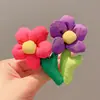 Pinza de Tela Linda para Niños Coreanos Flor Grande Bloques de Color Pinza Lateral Dopamina Lateral Frente Parte Posterior de la Cabeza Accesorio para el Cabello para Niñas