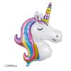 Globo de Animal de Dibujos Animados de Pie 3D Ensamblado Decoración de Fiesta de Cumpleaños Globo de Papel de Aluminio con Forma de Cabeza de Unicornio