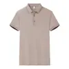 [Camisa Polo de Manga Curta Personalizada de Verão para Homens, Algodão com Toque Fresco Casual de Negócios Jacquard de Manga Meia-Manga com Gola Camisa de Trabalho]