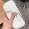 Nuevas Gafas Sin Montura Ultraligeras de Titanio Elegantes de Celebridad de Internet Danyang Venta al por Mayor Marcos de Gafas Retro Casuales para Hombre y Mujer Se Pueden Equipar con Lentes