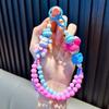 Creativa Cadena para Teléfono Móvil con Cuentas de Oso Llavero Color Dopamina Colgante para Bolso Pulsera Estudiante Pequeño Regalo Venta al por Mayor