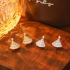 Pendientes de Zirconio con Microincrustaciones de Nuevo Estilo en Forma de Abanico para Mujer, Moda de Alta Gama, Estilo de Lujo Ligero, Pendientes Versátiles, Joyería de Oreja Simple y Exquisita