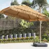 Sombrilla de Sol para Exteriores, Sombrilla de Patio, Sombrilla de Jardín de Paja, Casa de Campo Alojamiento, Sombrilla Simulada de Paja, Sombrilla de Paja con Luces, Sombrilla Romana