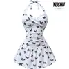 Nuevo traje de baño con estampado de mariposas 2026, estilo vestido de una pieza para mujer, de alta gama, sexy y diseñado para realzar el busto en mujeres con poco busto