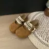 Moda Outono 2026 Elegante e Simples Pérola Solado Grosso Tendência Aumento de Altura Solado Macio Bico Redondo Meia-sapatilha para Mulheres