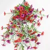 Decoração Suspensa de Parede de Rattan Artificial Transfronteiriça, Flor Artificial Roxa, Trepadeira Falsa, Plantas Verdes Simuladas, Decoração Suspensa para Exterior, Enfeites para Casa
